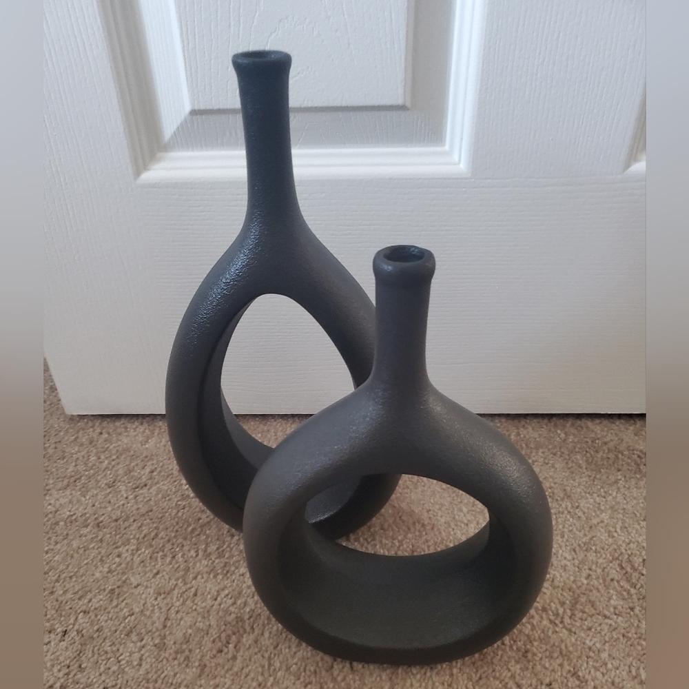 Modern Black Sculptural Vases